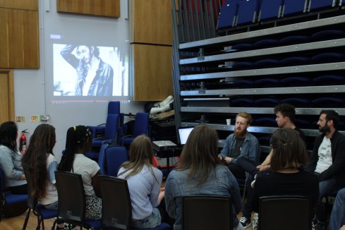 Who's that handsome fella? Songwriting leader, Sam James!